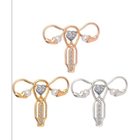 Female Reproductive Pin -Yellow Gold NEW - Picture 9 of 9